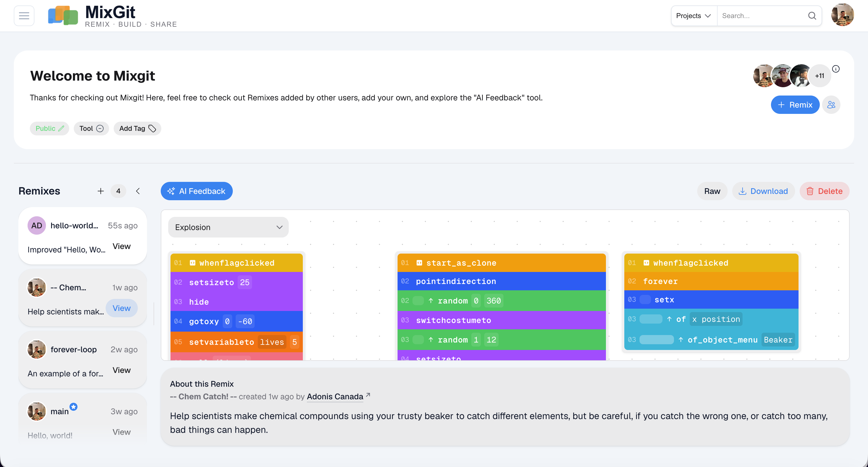 Mixgit app screenshot
